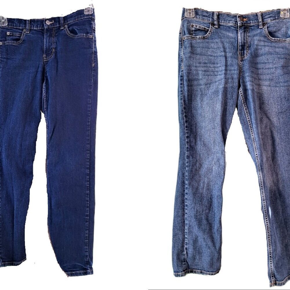 2 Pair There Abouts Youth Boys Size 16 Straight Fit Jeans EUC